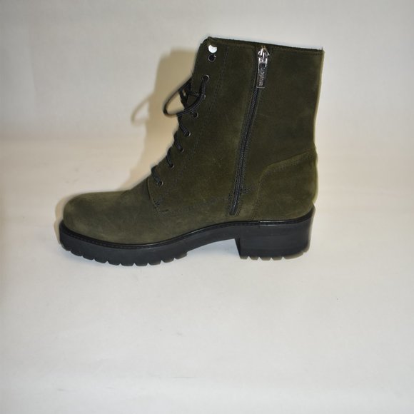 La Canadienne Cara Waterproof Combat Boot Khaki Olive Green Suede Size 7.5 - Picture 4 of 10